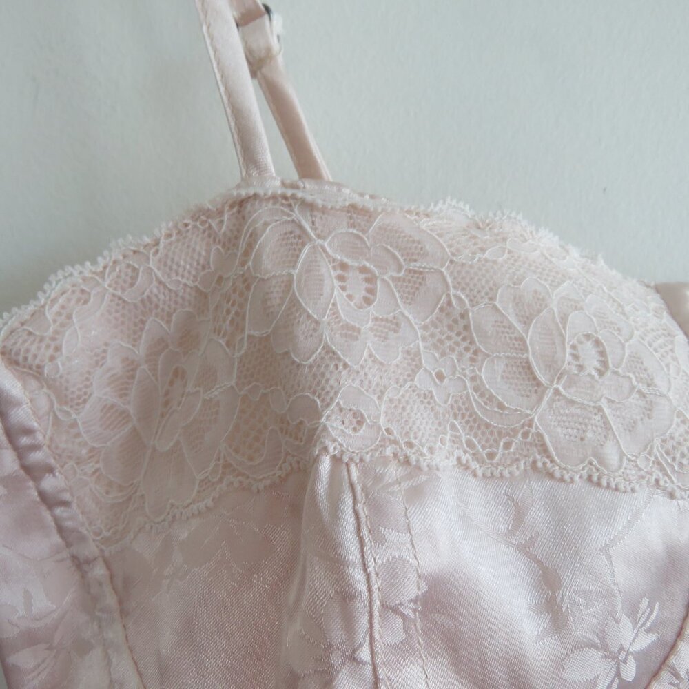 L.A. HEARTS Satin Floral Lace Up Corset Bustier Top Romantic Fairy Y2K Babydoll - Picture 7 of 14
